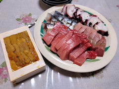 元日の夕食はお刺身でした